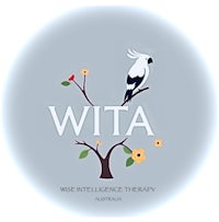 Wise Intelligence Therapy Australia logo featuring a black and white cockatoo resting on a branch of a yellow flowering tree. The design symbolises mindfulness, self-hypnosis, and holistic counselling by Vanina Grandadam, Counsellor and Clinical Hypnotherapist.